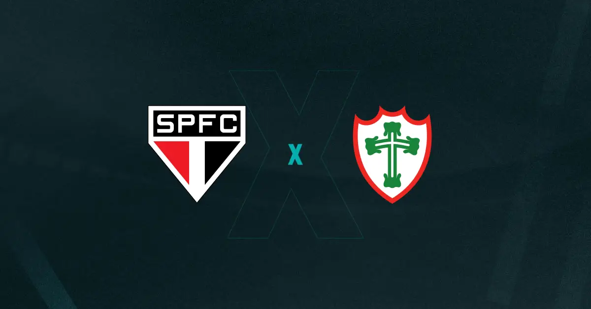 Escudos de São Paulo x Portuguesa, que se enfrentam no Campeonato Paulista