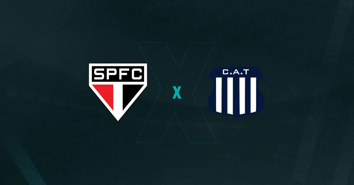 Escudos de São Paulo e Talleres, que duelam pela Copa Libertadores