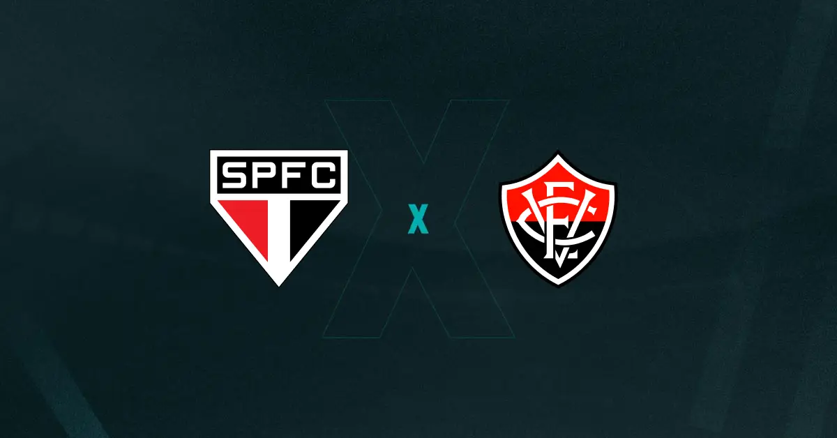 Escudos de São Paulo e Vitória, que se enfrentam pelo Brasileirão