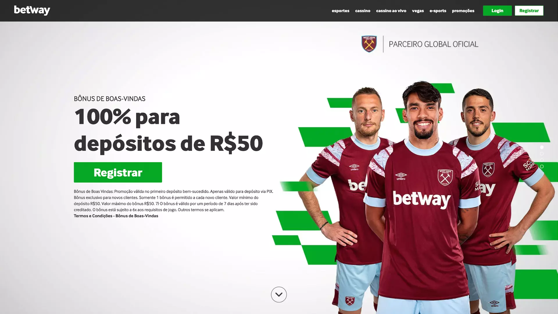 Screenshot Betway Registro 1