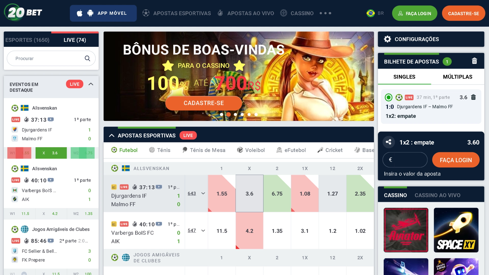 20bet aposta gratis