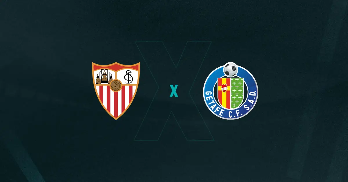 Escudos de Sevilla x Getafe, que se enfrentam pela La Liga