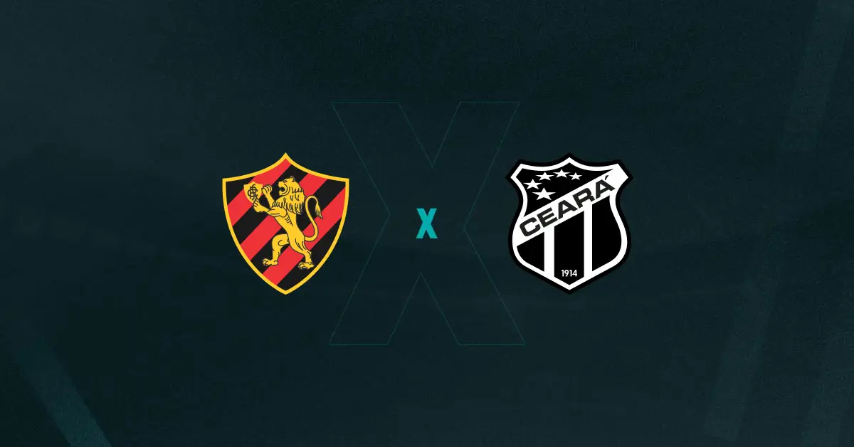Escudos de Sport e Ceará, que duelam pelo Brasileirão