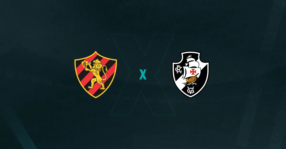Escudos de Sport e Vasco, que se enfrentam pelo Brasileirão