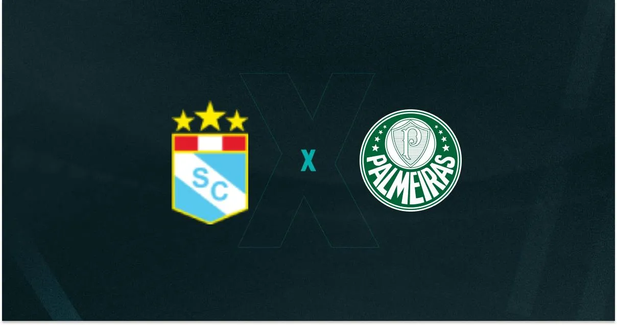 Escudos de Sporting Cristal e Palmeiras, que se enfrentam pela Copa Libertadores