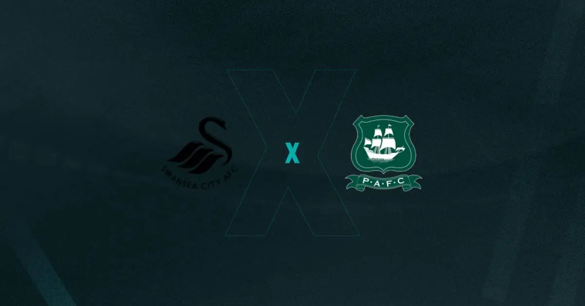 Escudos de Swansea City e Plymouth Argyle, que duelam pela Copa da Liga Inglesa