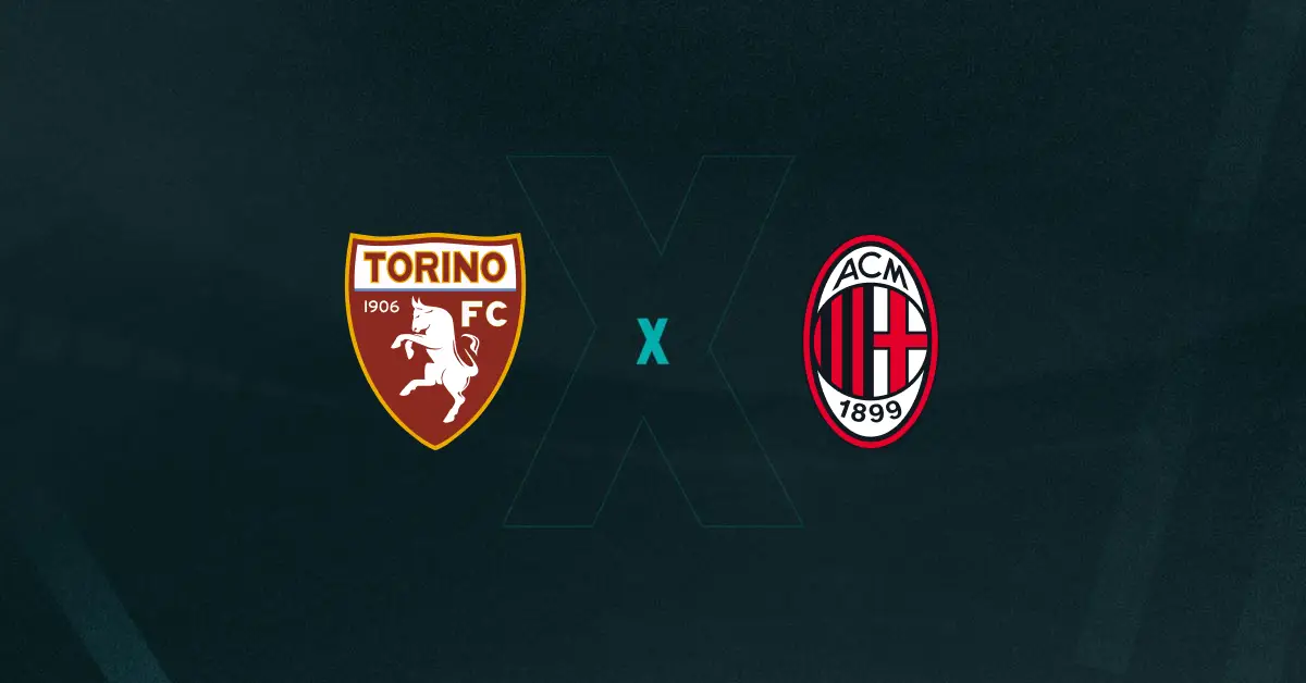 Escudos de Torino e Milan, que duelam pelo Campeonato Italiano