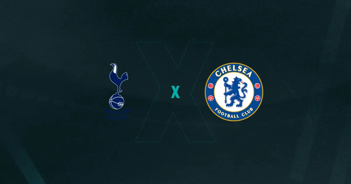 Escudos de Tottenham e Chelsea, que duelam pela Premier League