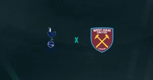 Escudos de Tottenham e West Ham, que duelam pela Premier League