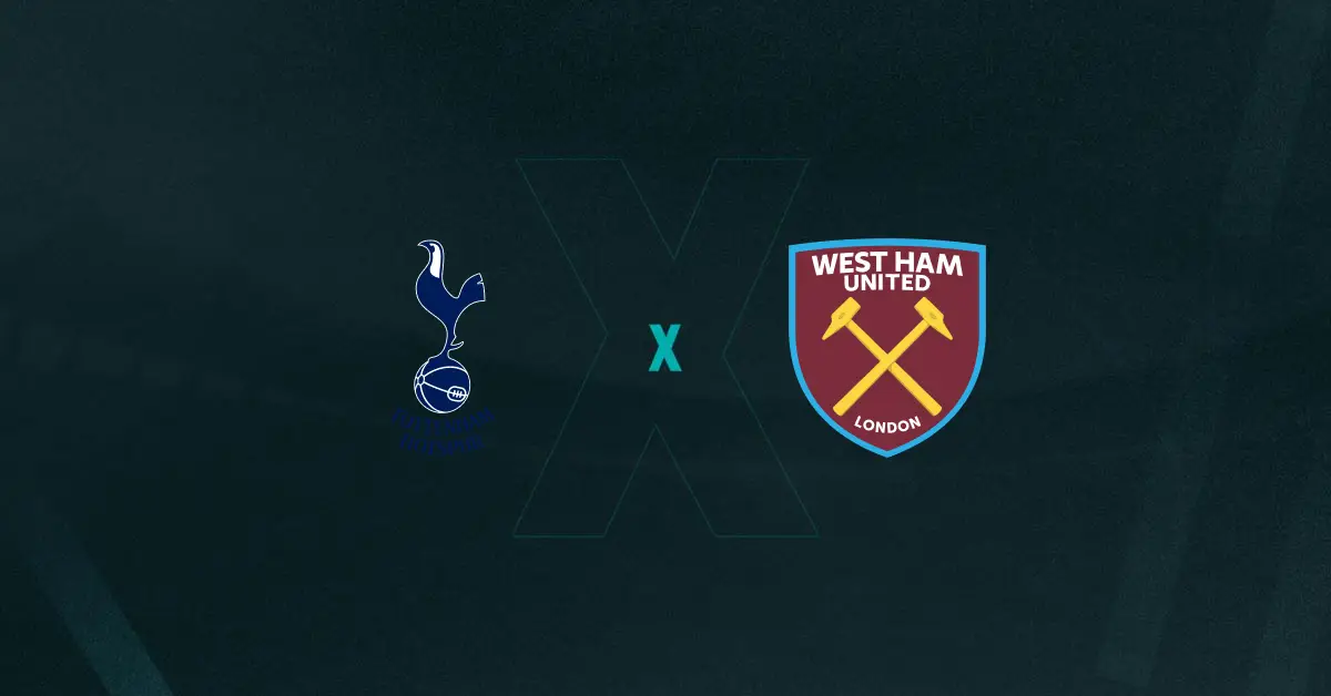 Escudos de Tottenham e West Ham, que duelam pela Premier League