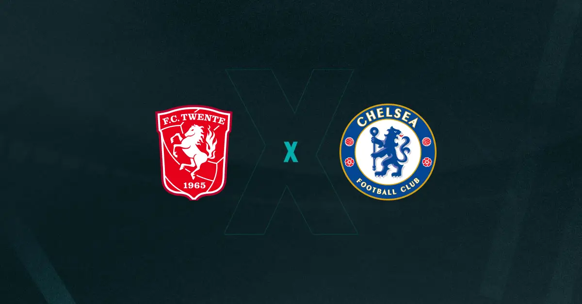 Escudos de Twente e Chelsea, que se enfrentam pela Champions League Feminina