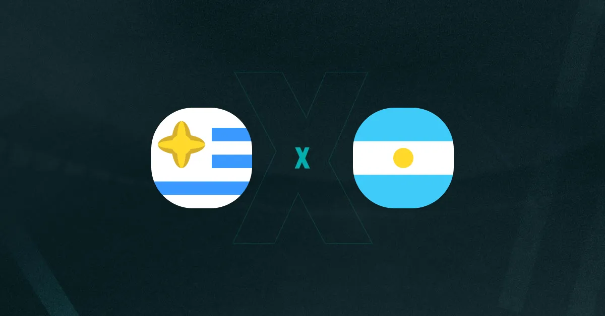 Escudos de Uruguai e Argentina, que duelam pelas Eliminatórias Sul-Americanas