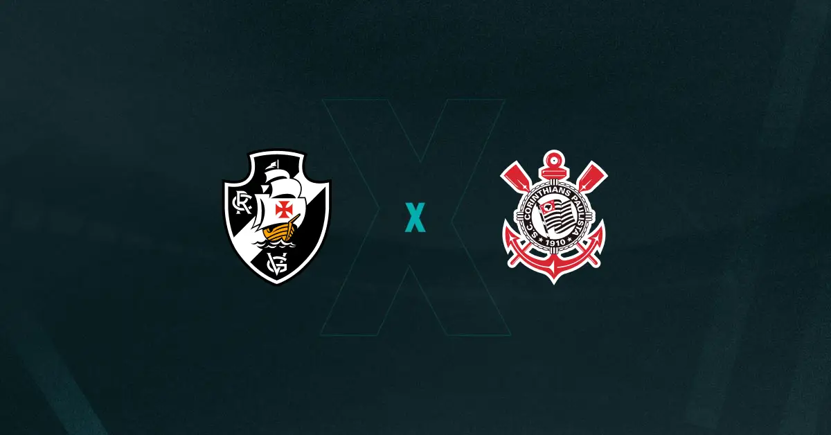 Escudos de Vasco x Corinthians, que se enfrentam pelo Brasileirão