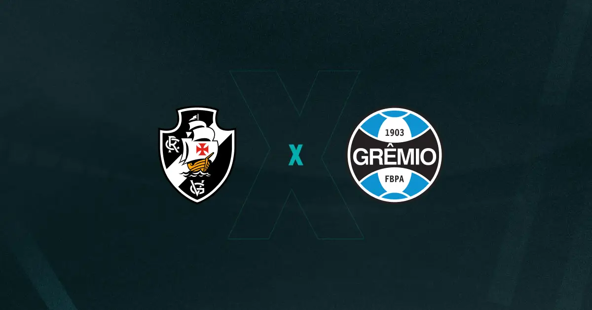 Escudos de Vasco e Grêmio, que duelam pelo Brasileirão