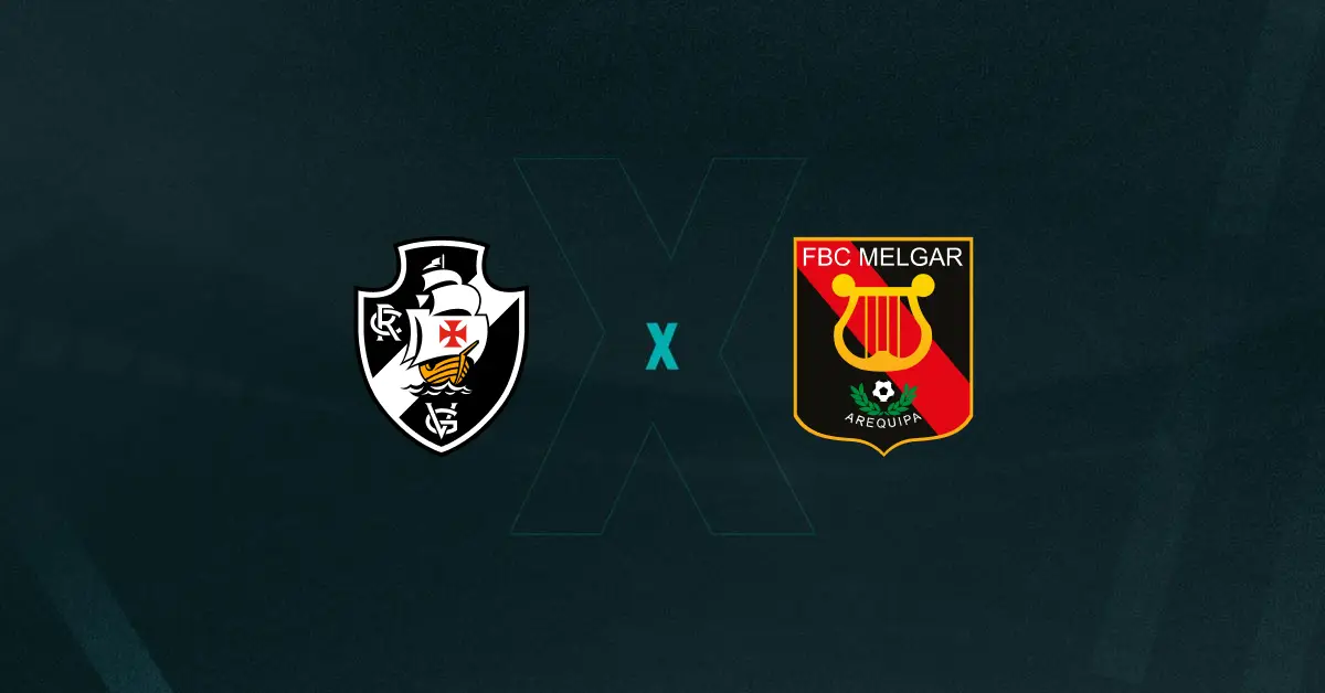 Escudos de Vasco e Melgar, que se enfrentam hoje pela 6ª rodada da fase de grupos da Sul-Americana 2025.