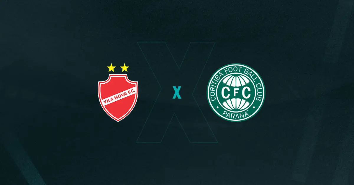 Escudos de Vila Nova x Coritiba, que se enfrentam pela Série B do Brasileiro