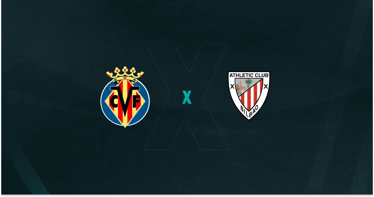 Escudos de Villarreal e Athletic Bilbao, que se enfrentam pela La Liga