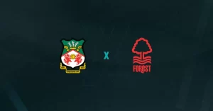 Escudos de Wrexham e Nottingham Forest, que duelam pela 3ª fase da Copa da Inglaterra