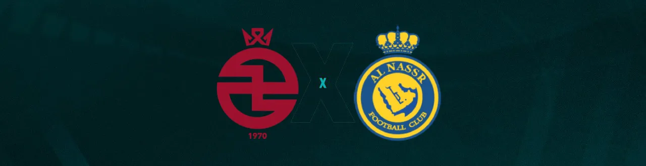 Escudos de Al-Kholood x Al-Nassr, que duelam pela Saudi Pro League