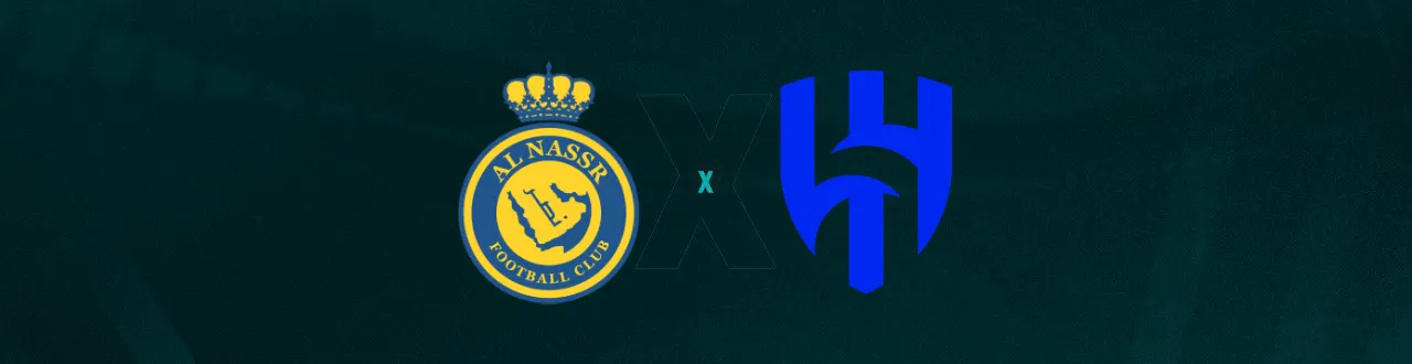 Escudos de Al-Nassr e Al-Hilal, que fazem o Dérbi de Riade pelo Saudita