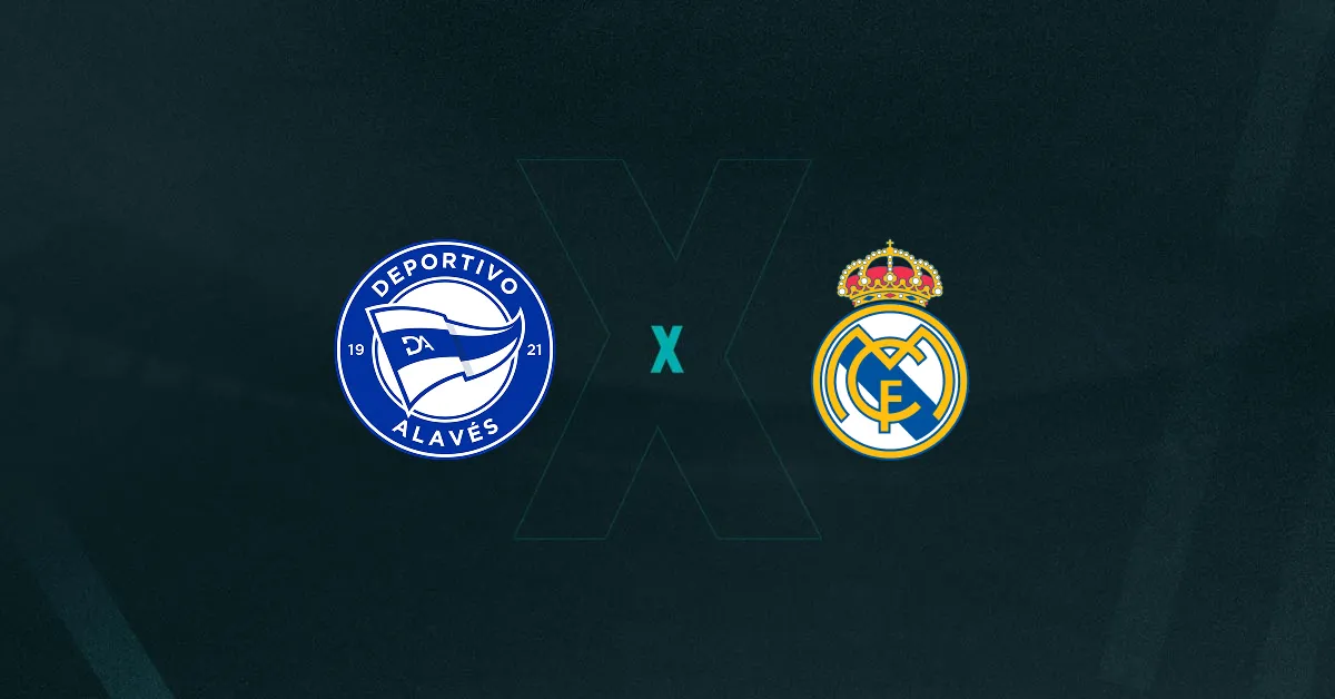Escudos de Alavés e Real Madrid, que se enfrentam pela La Liga