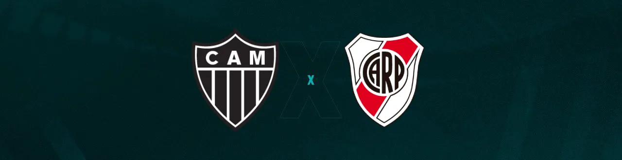 Escudos de Atlético-MG e River Plate, que duelam pela Libertadores