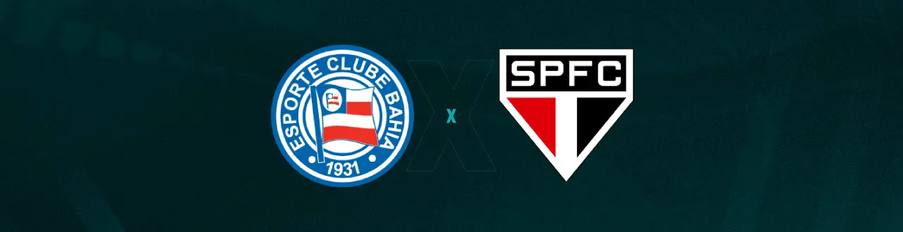 Escudos de Bahia e São Paulo, que duelam pelo Brasileirão