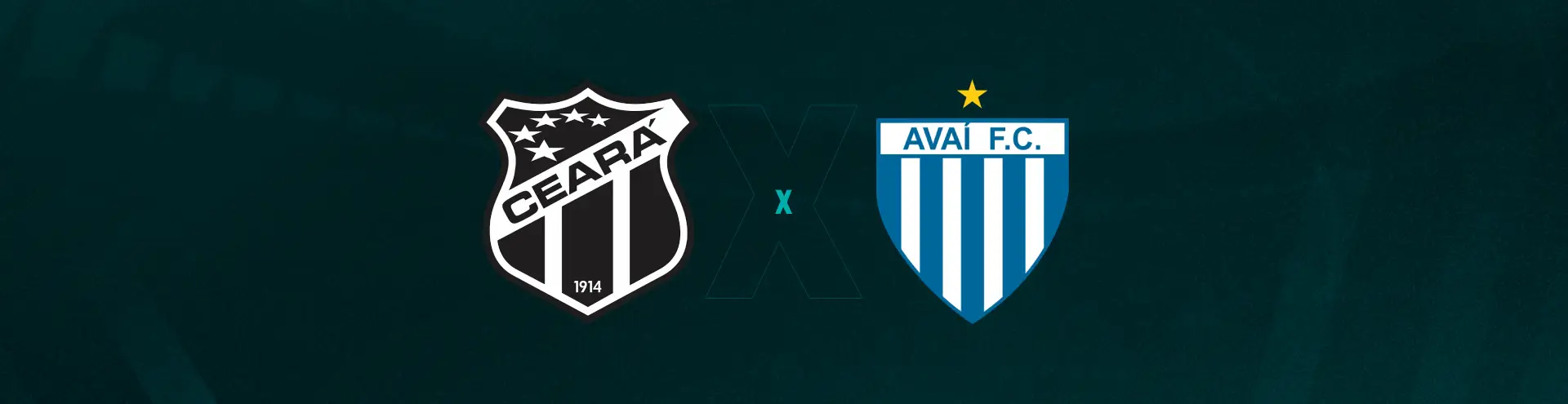 Escudos de Ceará e Avaí que se enfrentam pelo Brasileirão B.