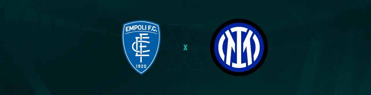 Escudos de Empoli e Inter de Milão que se enfrentam pela Série A.