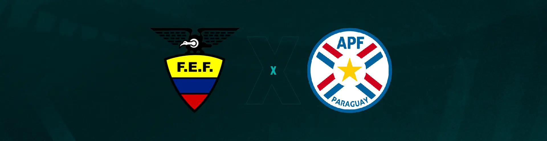 Escudos de Equador e Paraguai, que se enfrentam pelas Eliminatórias da Copa do Mundo.