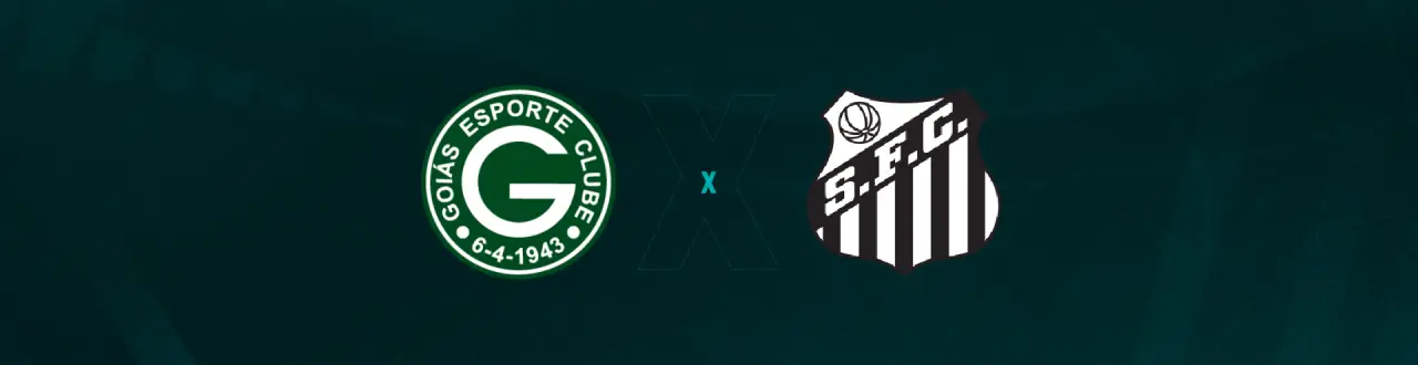 Escudos de Goiás e Santos, que se enfrentam pela Série B.