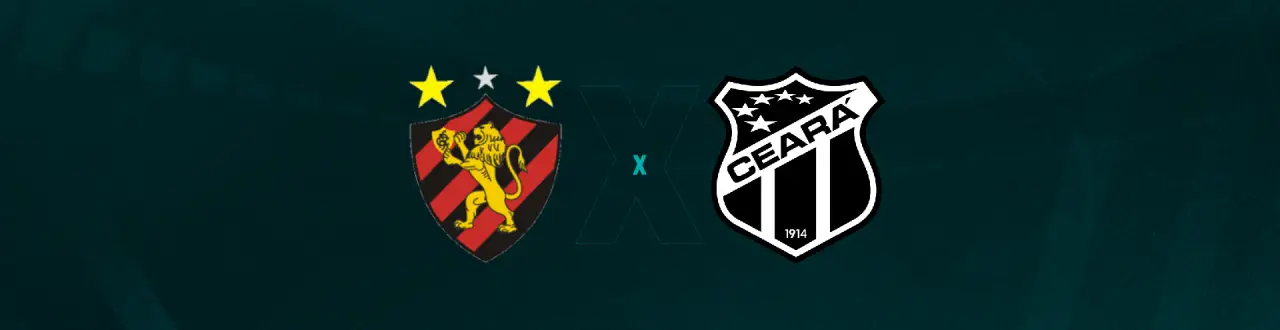 Escudos de Sport e Ceará, que se enfrentam pela Série B.