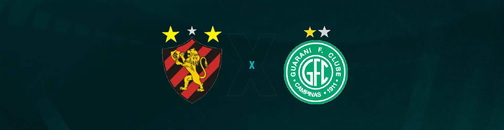 Escudos de Sport e Guarani, que enfrentam pela Série B.