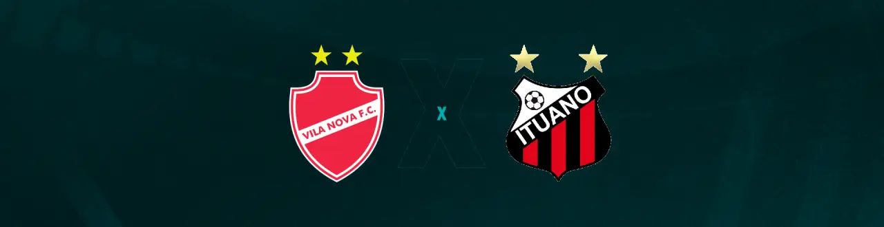 Escudos de Vila Nova-GO e Ituano, que duelam pelo Brasileirão B.