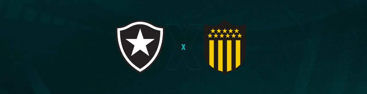 Escudos de Botafogo e Peñarol, que se enfrentam pela Libertadores