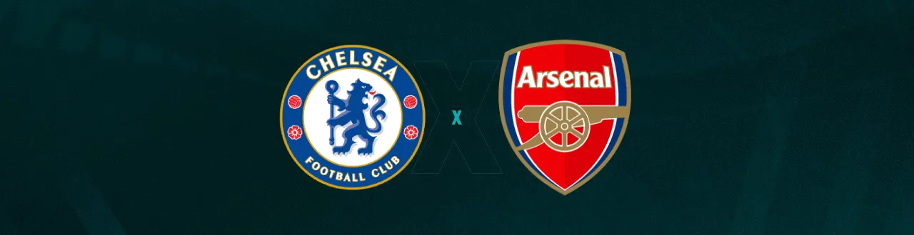 Escudos de Chelsea x Arsenal, que fazem o clássico de Londres pela Premier League