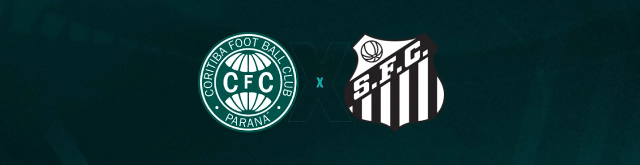 Escudos de Coritiba e Santos, que duelam pelo Brasileirão