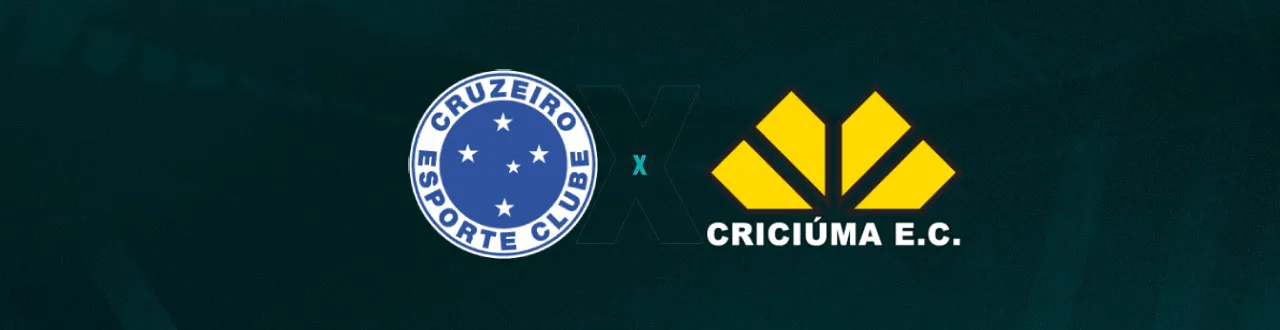 Escudos de Cruzeiro e Criciúma, que duelam pelo Brasileirão