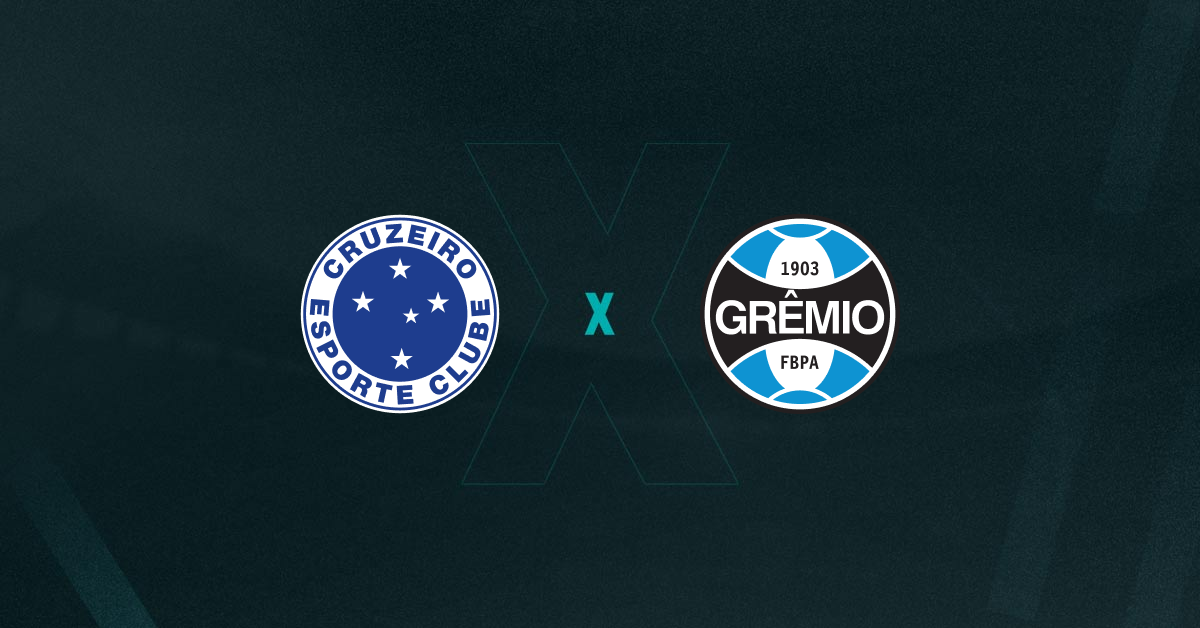 Escudos de Cruzeiro e Grêmio, que duelam pelo Brasileirão