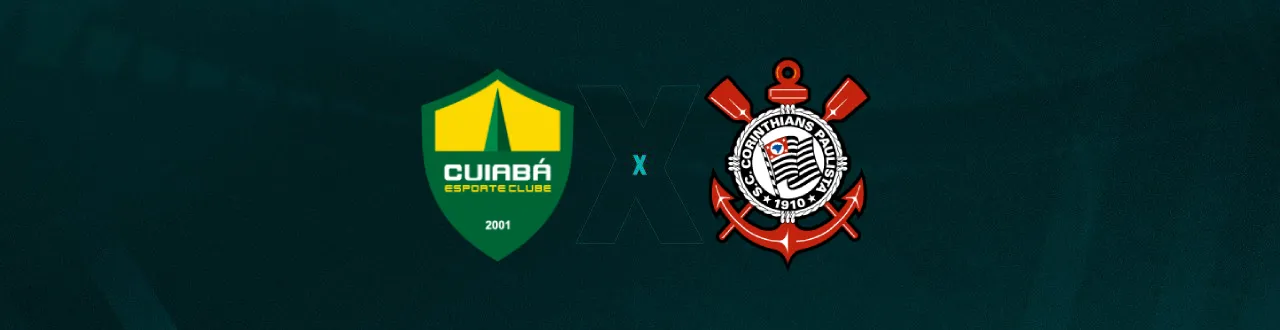 Escudos de Cuiabá e Corinthians, que duelam pelo Brasileirão