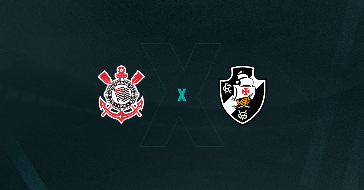 Escudos de Corinthians x Vasco, que jogam pelo Brasileirão Série A