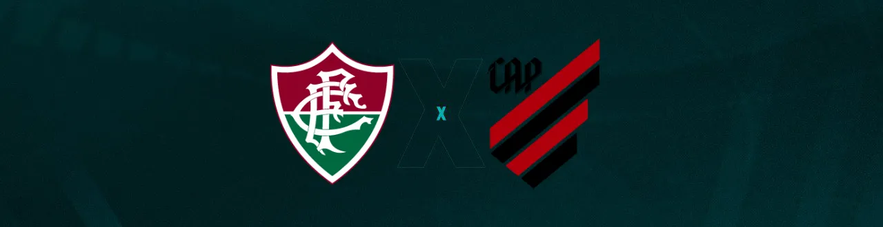 Escudos de Fluminense e Athletico-PR, que duelam pelo Brasileirão