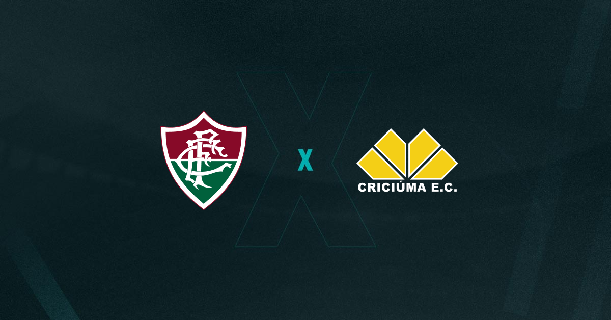 Escudos de Fluminense e Criciúma, que duelam pelo Brasileiro