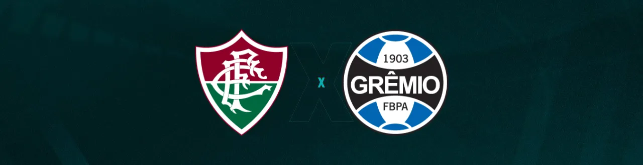 Escudos de Fluminense e Grêmio, que duelam pelo Brasileirão