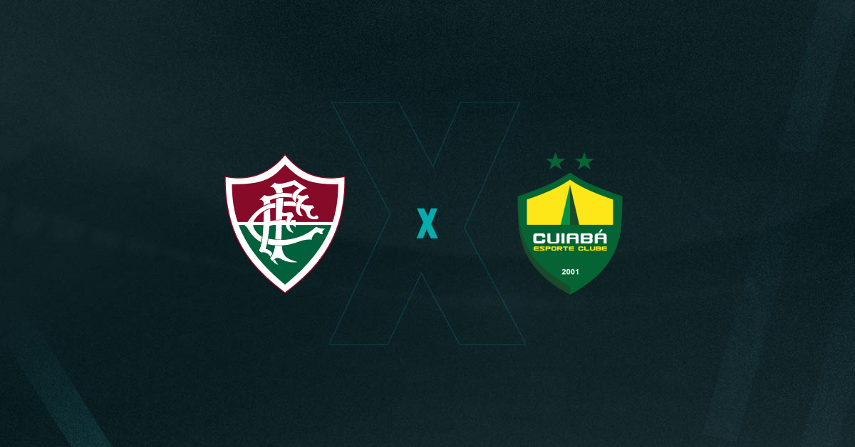 Escudos de Fluminense Cuiabá, que se enfrentam pelo Brasileiro