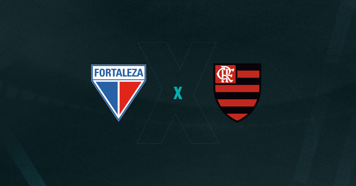 Escudos de Fortaleza e Flamengo, que duelam pelo Brasileirão