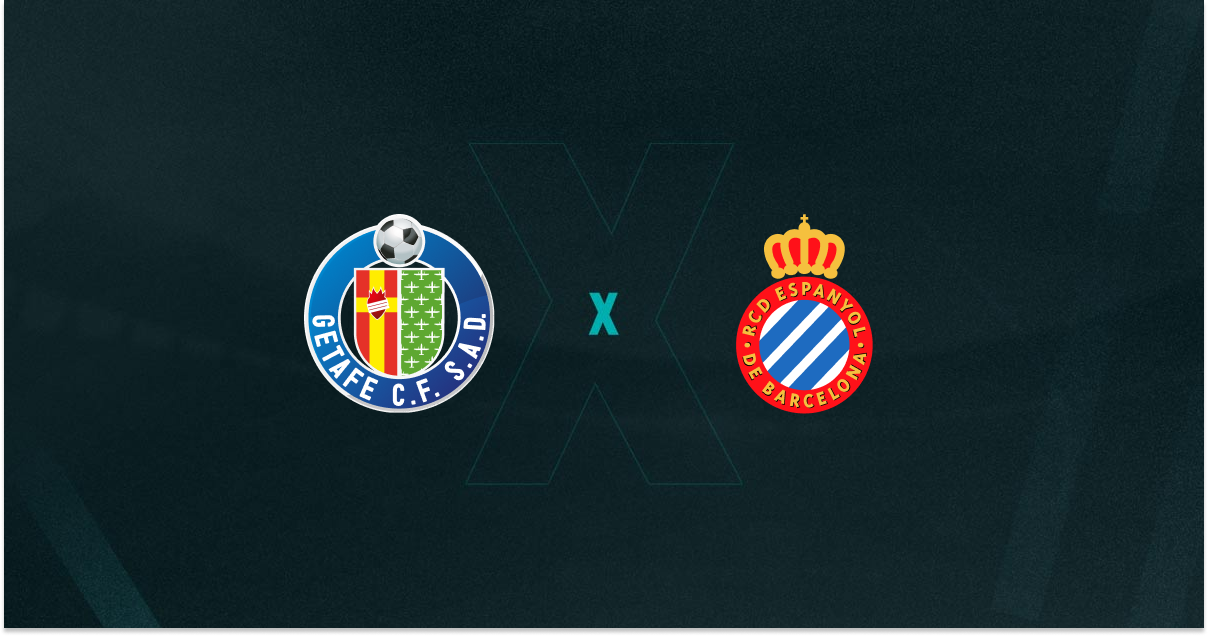 Escudos de Getafe e Espanyol, que duelam pela La Liga