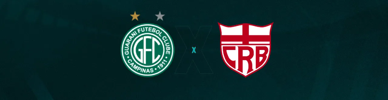 Escudos de Guarani e CRB, que se enfrentam pela Série B