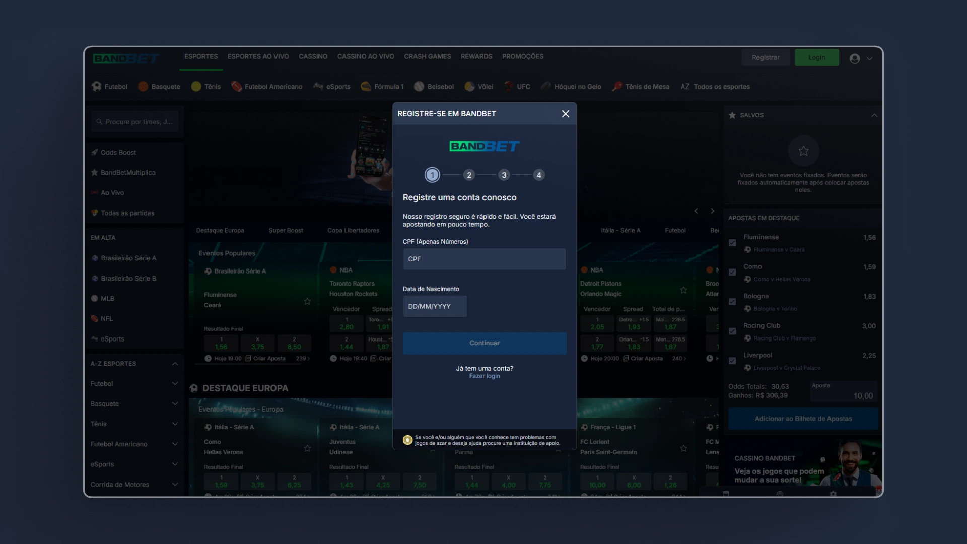 imagem cadastro 2 Bandbet