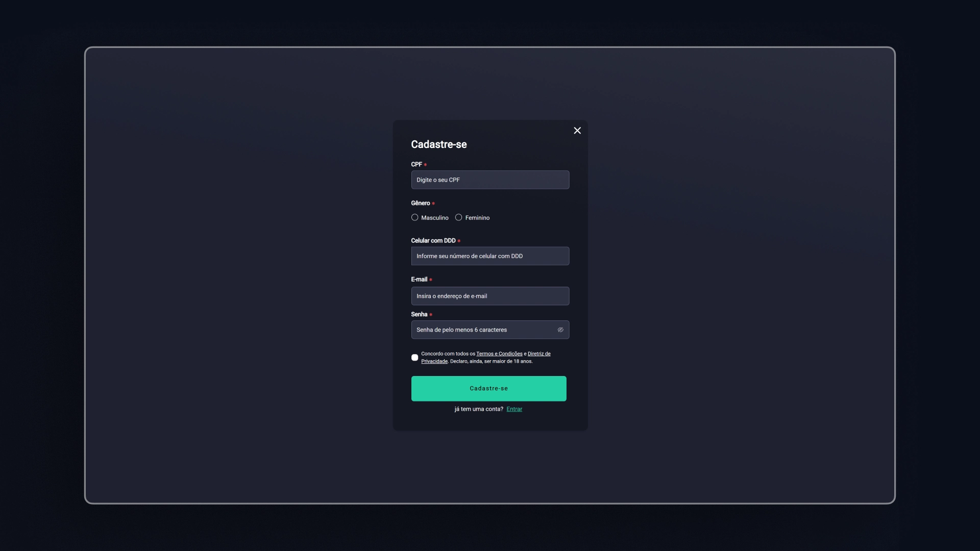 imagem cadastro 2 H2Bet